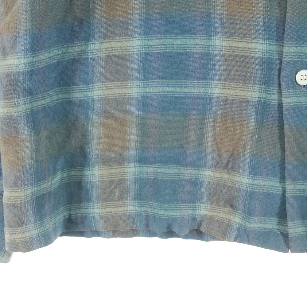 WTAPS(ダブルタップス) VATOS L/S レーヨン オンブレチェック 長袖シャツ ブルー/ブラウン 101GWDT-SHM02