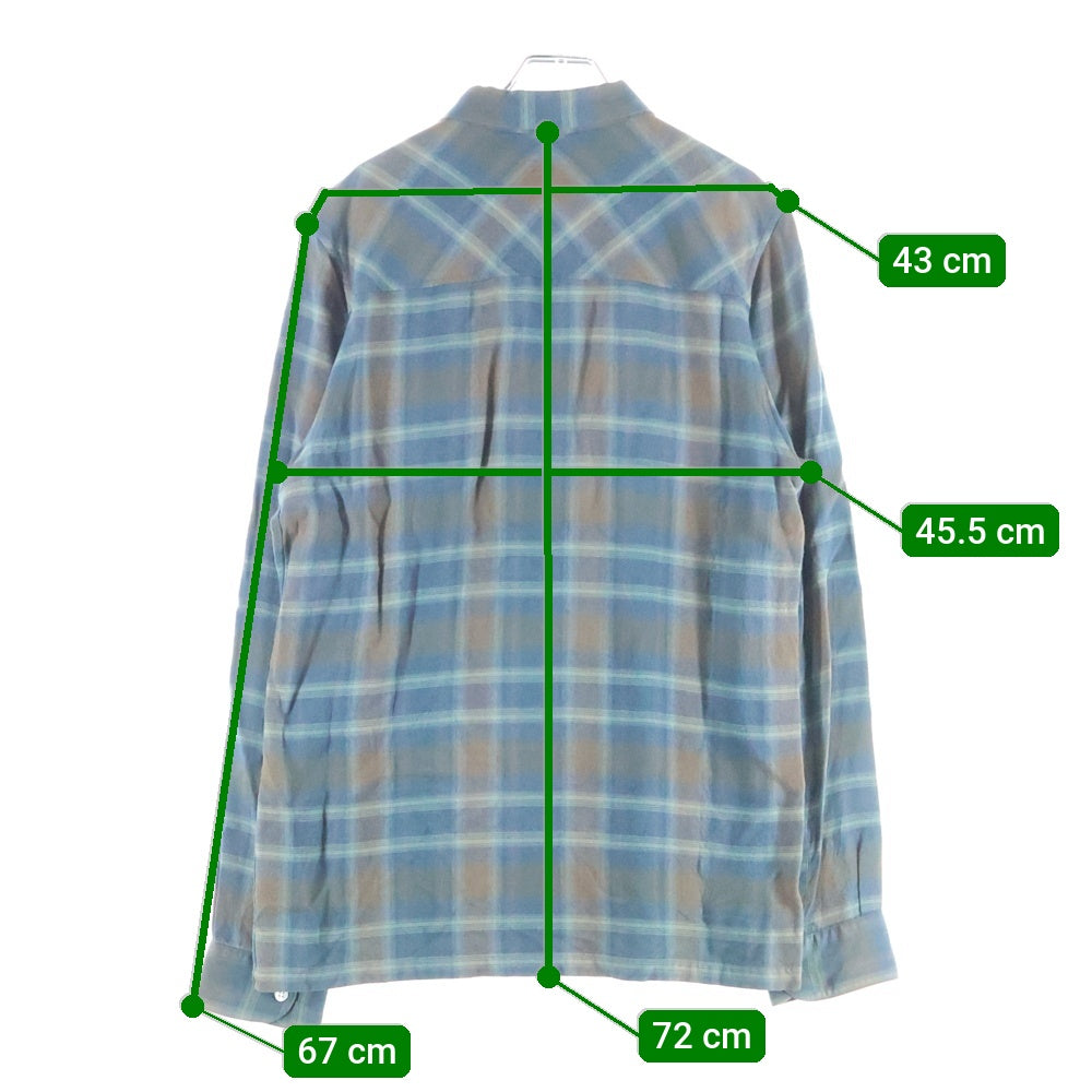 WTAPS(ダブルタップス) VATOS L/S レーヨン オンブレチェック 長袖シャツ ブルー/ブラウン 101GWDT-SHM02