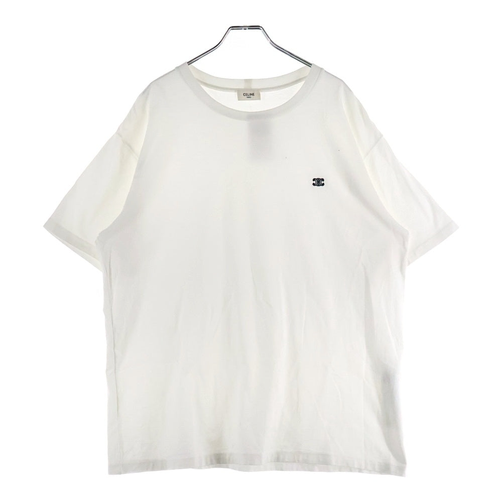 CELINE(セリーヌ) 24SS トリオンフ 胸ロゴ 半袖Tシャツ カットソー ホワイト 2X04I671Q.01OB