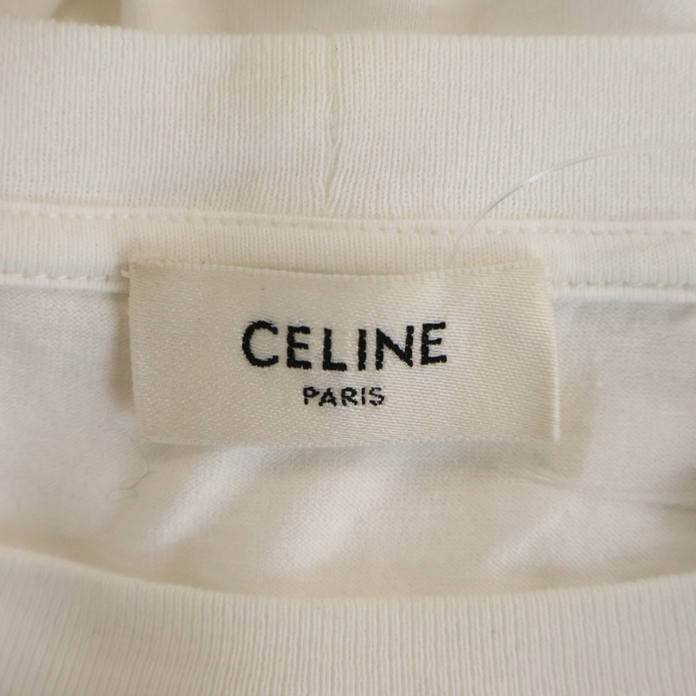 CELINE(セリーヌ) 24SS トリオンフ 胸ロゴ 半袖Tシャツ カットソー ホワイト 2X04I671Q.01OB