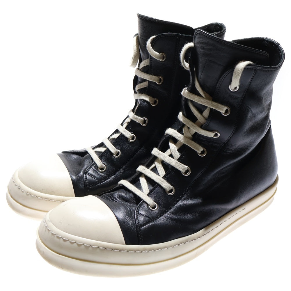 Rick Owens(リックオウエンス) 22SS RAMONES ラモーンズ レザーハイカットスニーカー ブラック RU01B1890LPO 9111