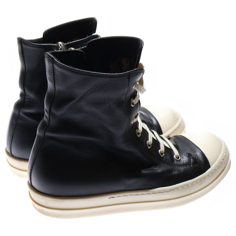 Rick Owens(リックオウエンス) 22SS RAMONES ラモーンズ レザーハイカットスニーカー ブラック RU01B1890LPO 9111