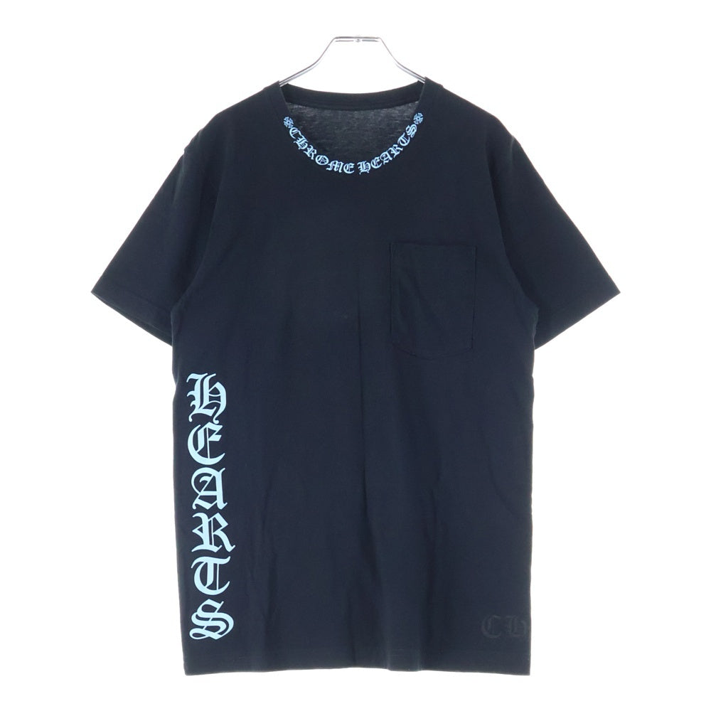 CHROME HEARTS(クロムハーツ) NECK LOGO S/S TEE ネックロゴ 半袖Tシャツ カットソー ブラック/ブルー