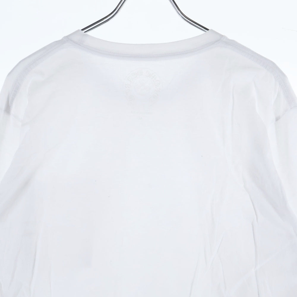 CHROME HEARTS(クロムハーツ) NECK LOGO CH L/S TEE ネックロゴ プリント長袖Tシャツ カットソー ホワイト/ブルー