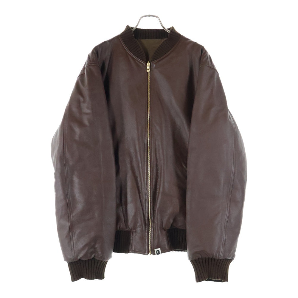 A BATHING APE(アベイシングエイプ) リバーシブル カウレザー ボンバー