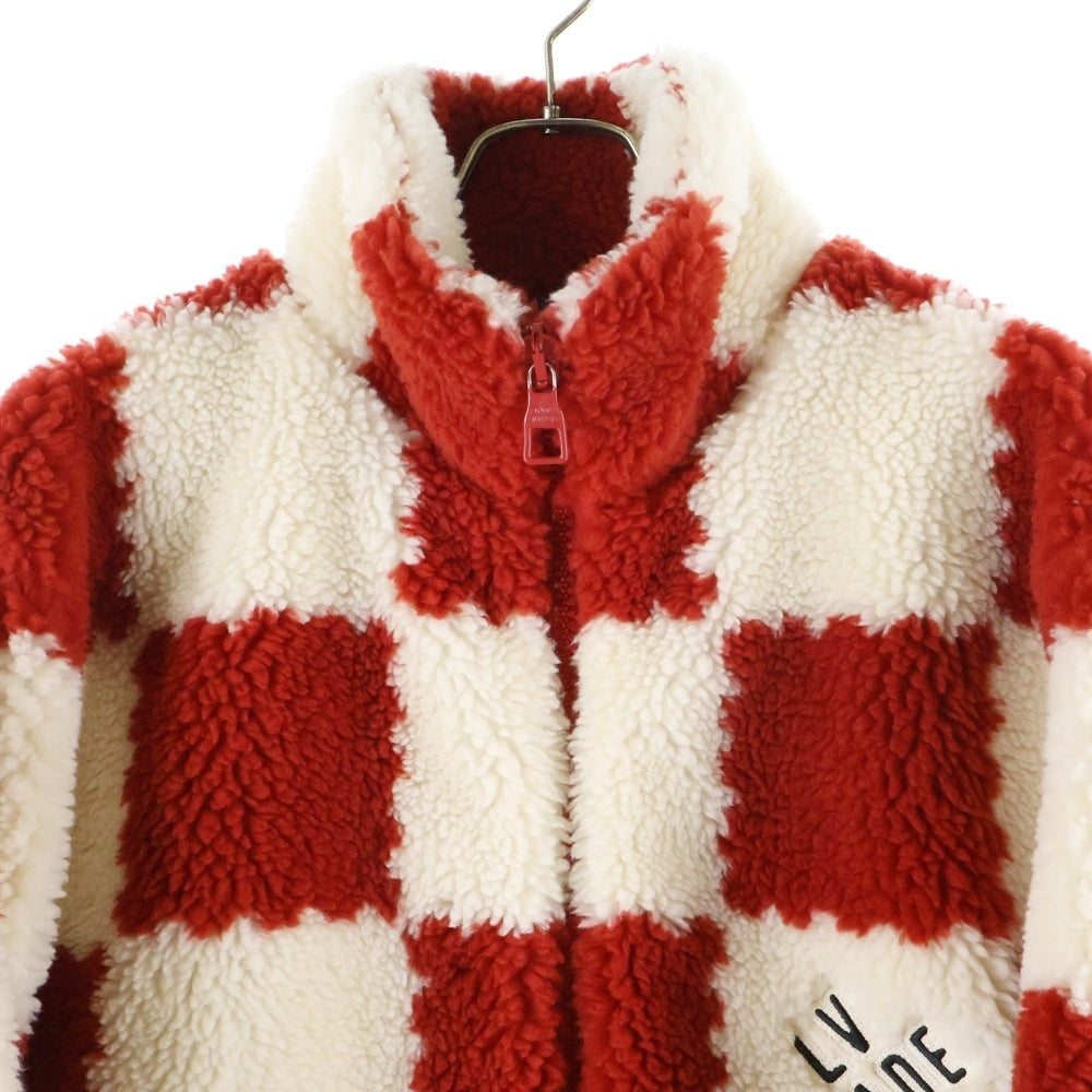 LOUIS VUITTON(ルイヴィトン) 22AW ×NIGO Damier Fleece Jacket ニゴ ダミエ ボアフリースジャケット レッド/ホワイト RM221M I03 HMY04W