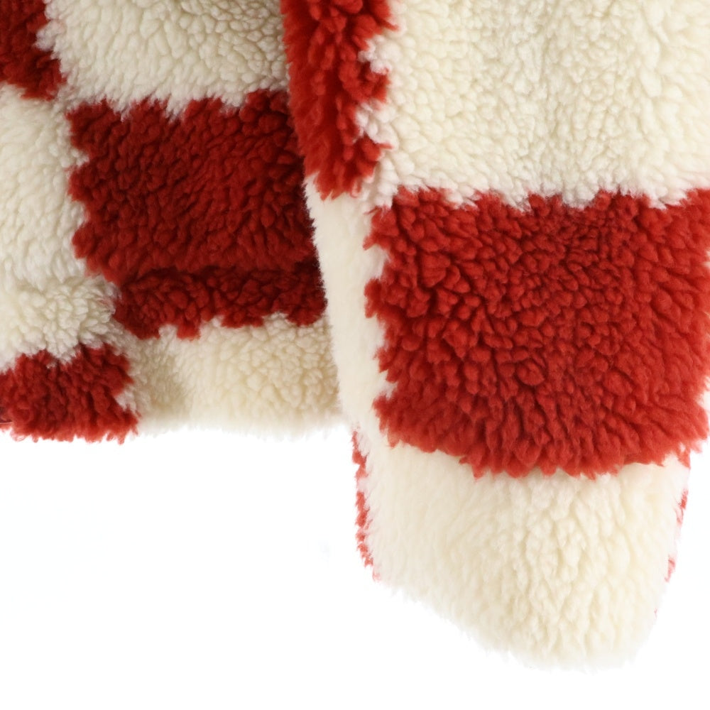 LOUIS VUITTON(ルイヴィトン) 22AW ×NIGO Damier Fleece Jacket ニゴ ダミエ ボアフリースジャケット レッド/ホワイト RM221M I03 HMY04W