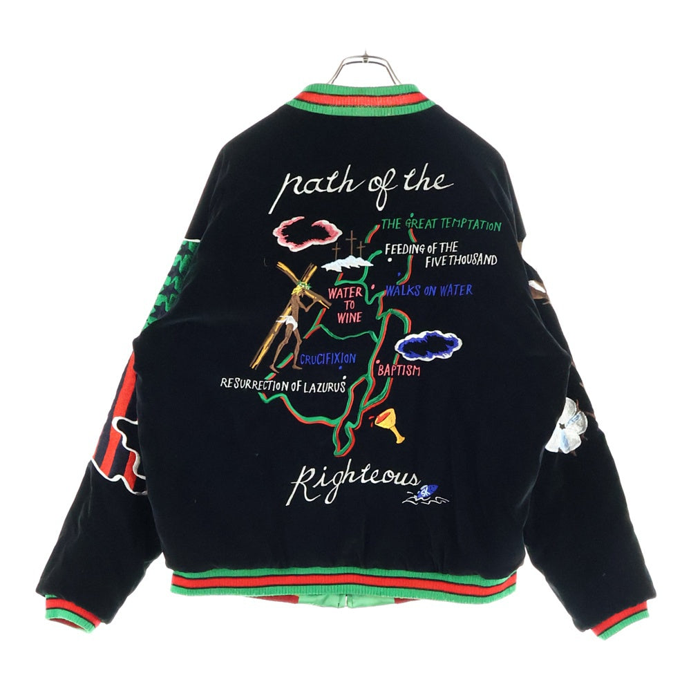 SAINT MICHAEL(セントマイケル) 22SS×DENIM TEARS RVRSBL SUKAJYAN デニムティアーズ リバーシブル スカジャン ブラック/グリーン SM-S22-0000-059