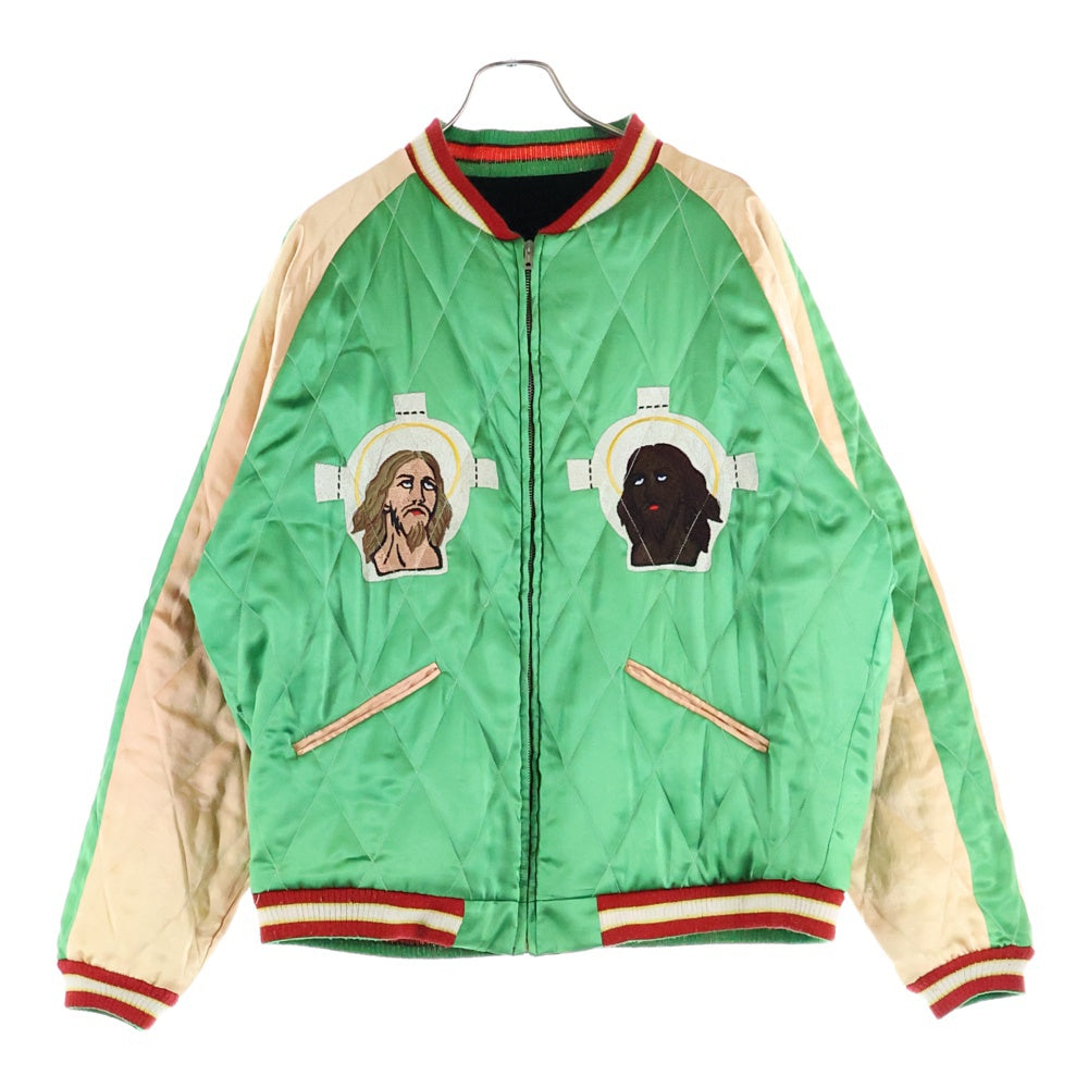 SAINT MICHAEL(セントマイケル) 22SS×DENIM TEARS RVRSBL SUKAJYAN デニムティアーズ リバーシブル スカジャン ブラック/グリーン SM-S22-0000-059