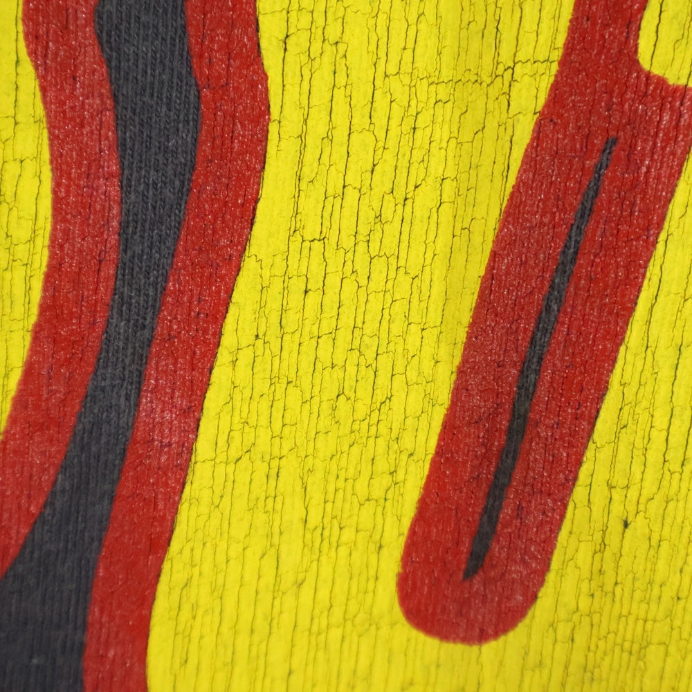 SAINT MICHAEL(セントマイケル) 24AW LS TEE / SOUL ON FIRE ヴィンテージ加工 長袖Tシャツ ロングスリーブカットソー ブラック SM-YS1-0000-012