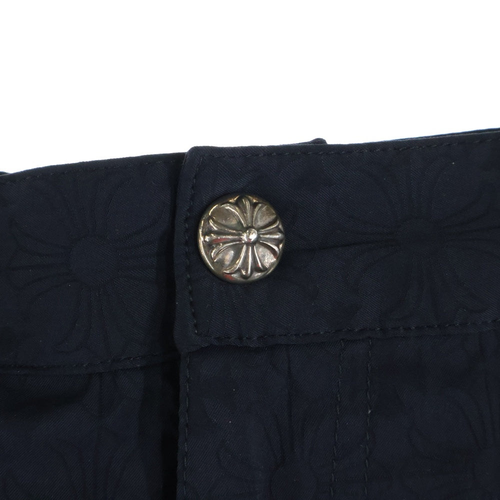 CHROME HEARTS(クロムハーツ) CHプラス 総柄 ナイロン ハーフパンツ ショーツ ブラック