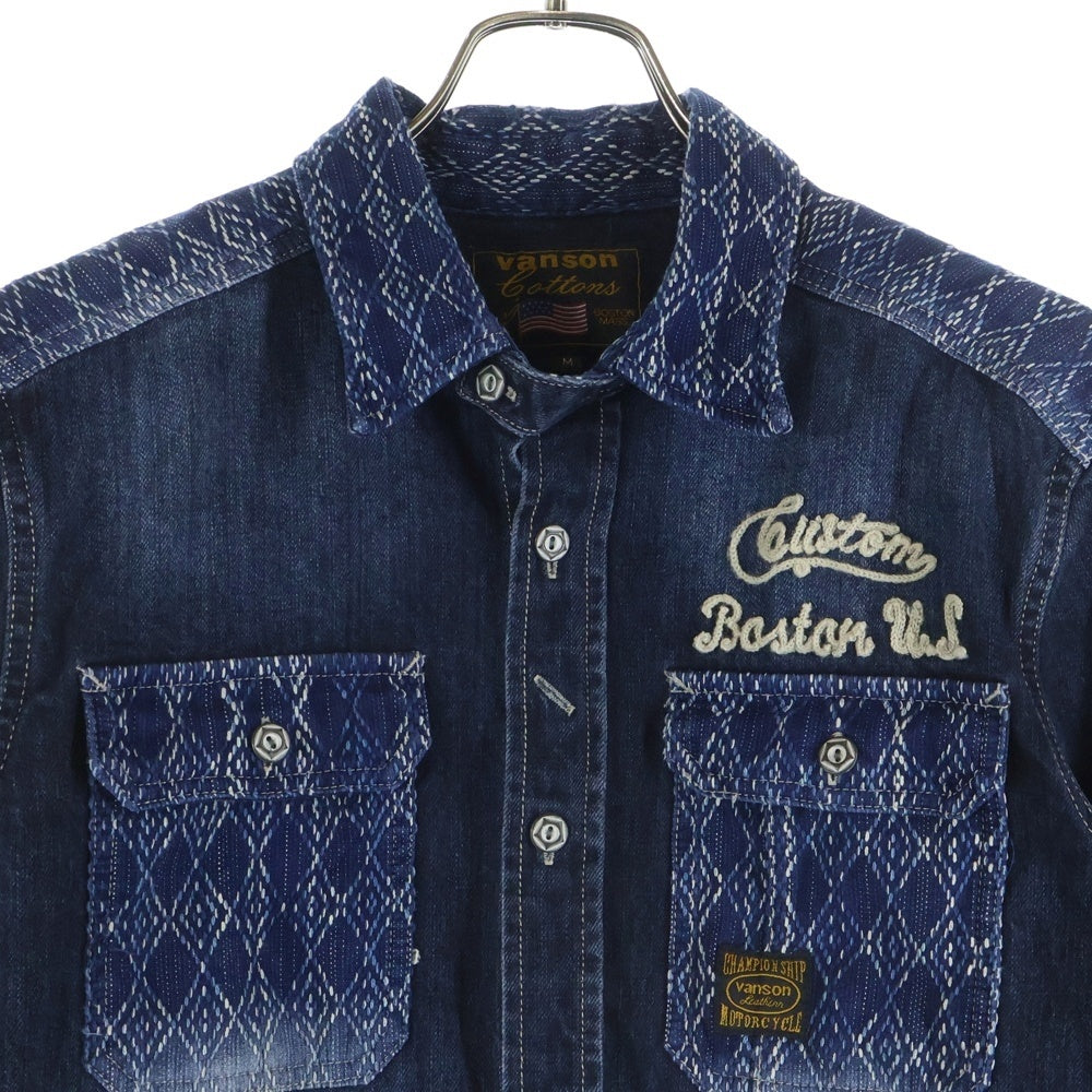 VANSON(バンソン) 2ポケット デニムシャツ インディゴ NVSL-2302