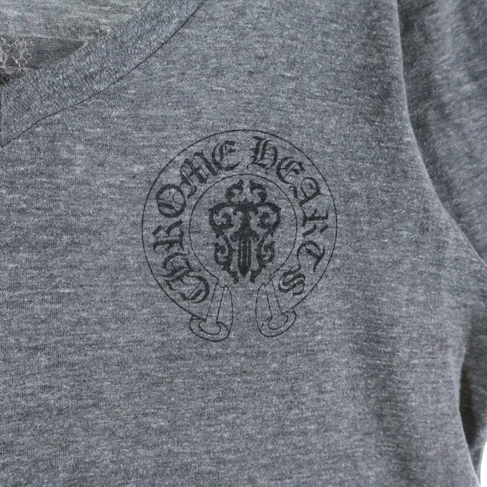 CHROME HEARTS(クロムハーツ) OLD AMERICAN FLAG TEE オールド アメリカンフラッグTシャツ 星条旗 ホースシュープリント 半袖カットソー グレー