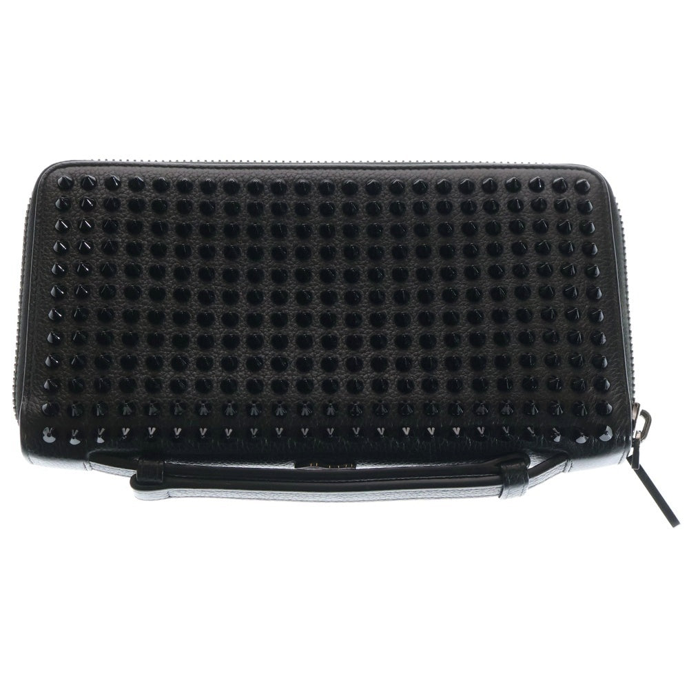 CHRISTIAN LOUBOUTIN(クリスチャンルブタン) Panettone スタッズ ラウンド ウォレット 長財布 ブラック