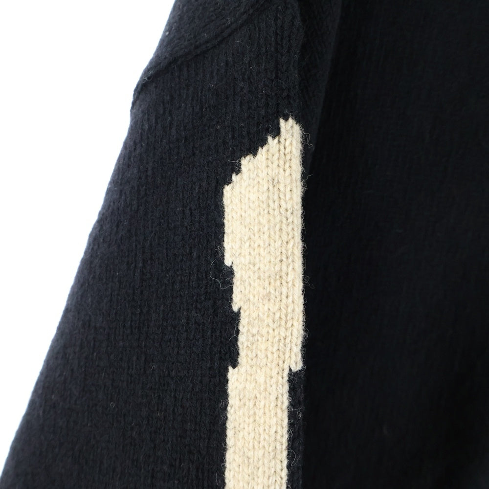 KAPITAL(キャピタル) 5G WOOL BONE SWEATER ウール クルーネックセーター ブラック EK-1537KNA