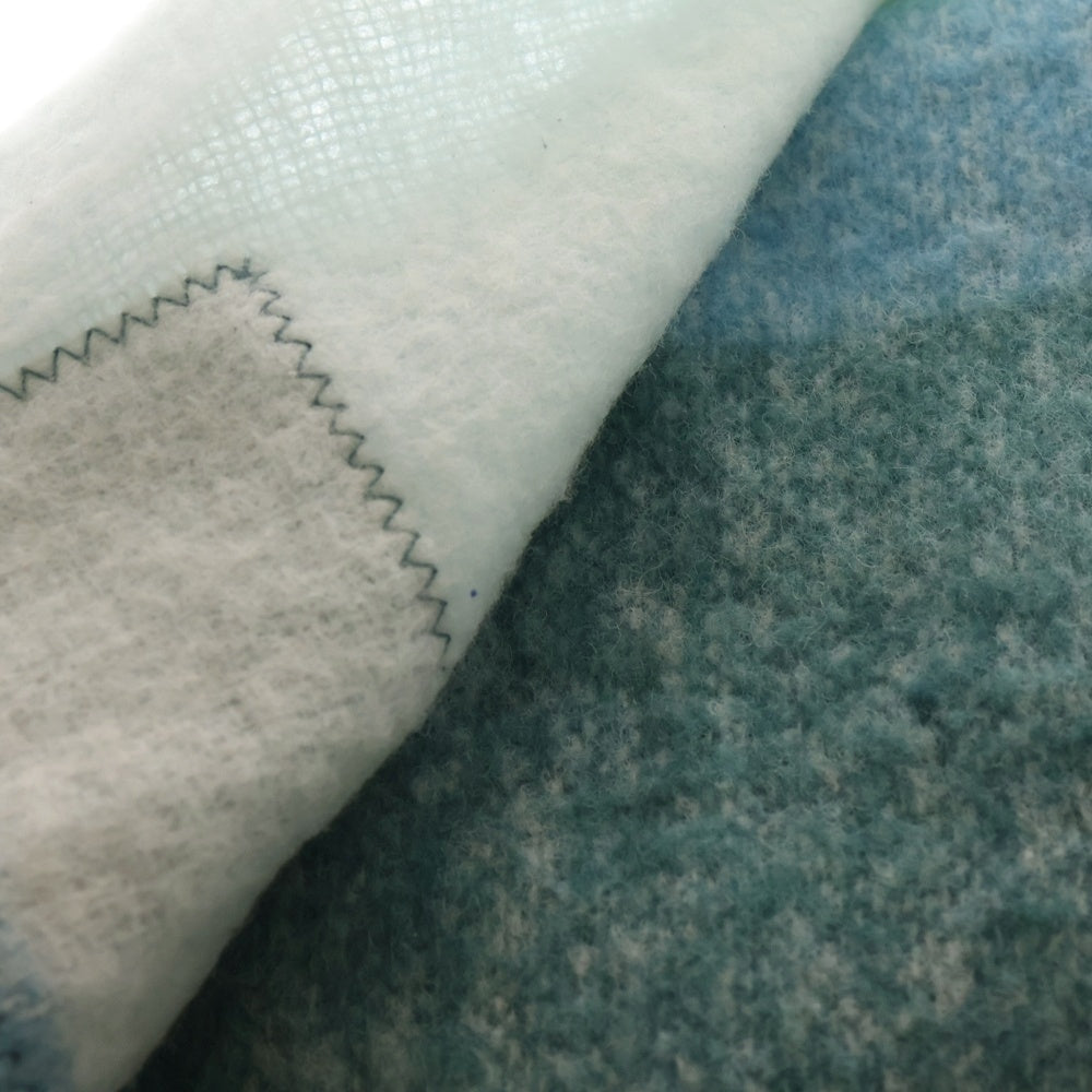 MAISON KITSUNE(メゾンキツネ) ALPACA STRIPE SCARF アルパカウール ロゴラベル フリンジ 大判 ストール スカーフ レディース NM0604WA0022