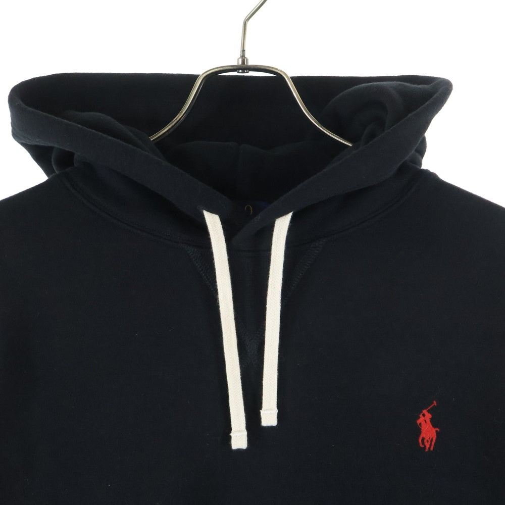 POLO RALPH LAUREN(ポロラルフローレン) ロゴ刺繍 スウェット プルオーバーパーカー フーディー ブラック