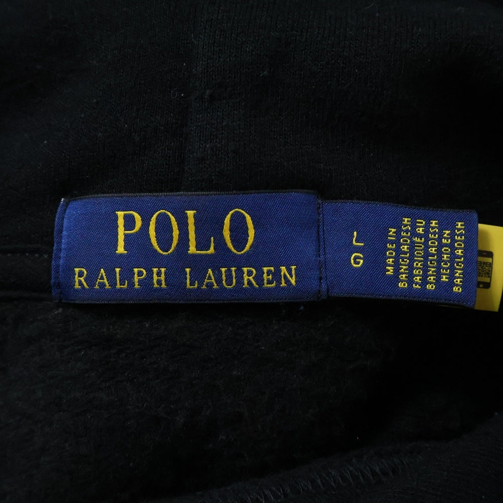 POLO RALPH LAUREN(ポロラルフローレン) ロゴ刺繍 スウェット プルオーバーパーカー フーディー ブラック
