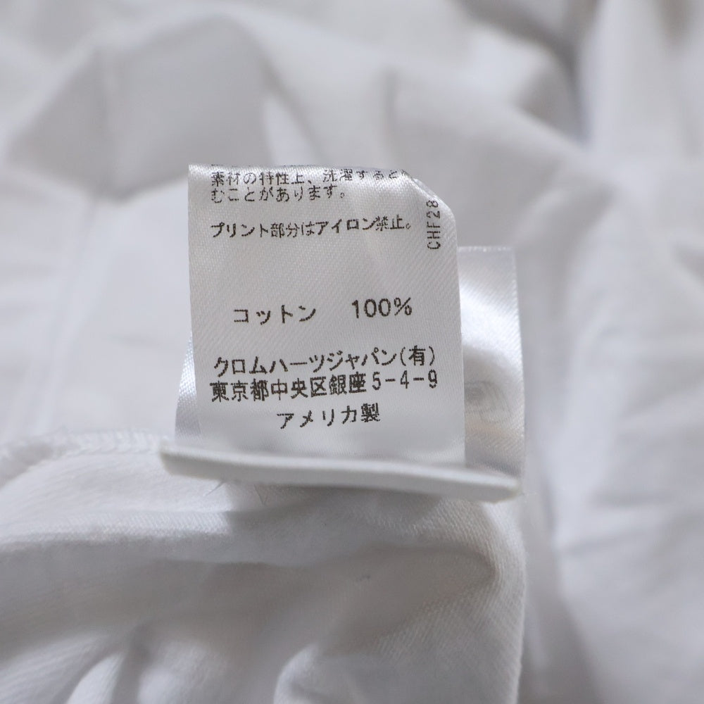 CHROME HEARTS(クロムハーツ) Neck Logo ネックロゴ アームプリント ロングスリーブ L/S 長袖 ポケットTシャツ カットソー ホワイト/ブルー