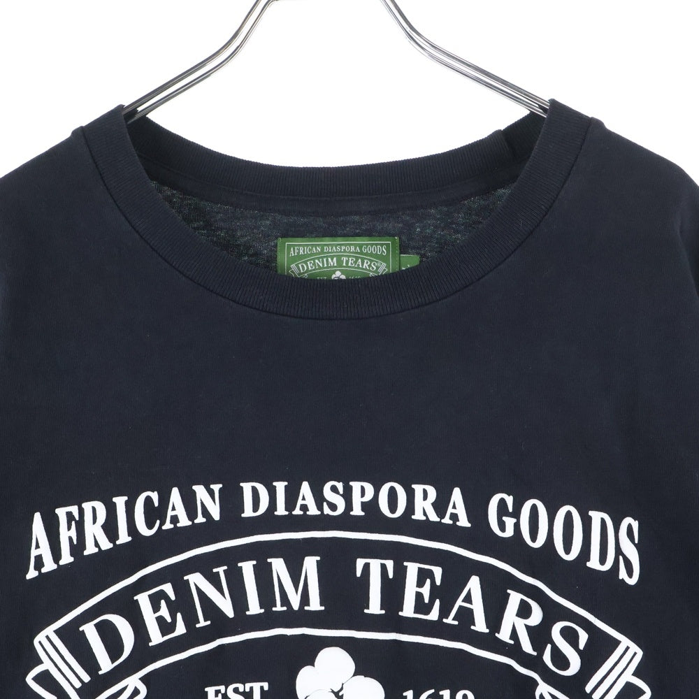DENIM TEARS(デニムティアーズ) ADG S/S TEE フロントロゴ 半袖Tシャツ カットソー ブラック