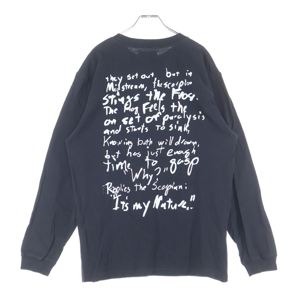 DENIM TEARS(デニムティアーズ) The Scorpion and the Frog フロントロゴ 長袖Tシャツ ロングスリーブ カットソー ブラック