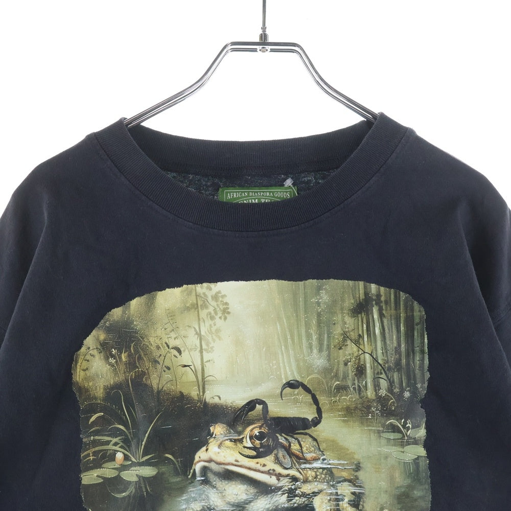 DENIM TEARS(デニムティアーズ) The Scorpion and the Frog フロントロゴ 長袖Tシャツ ロングスリーブ カットソー ブラック