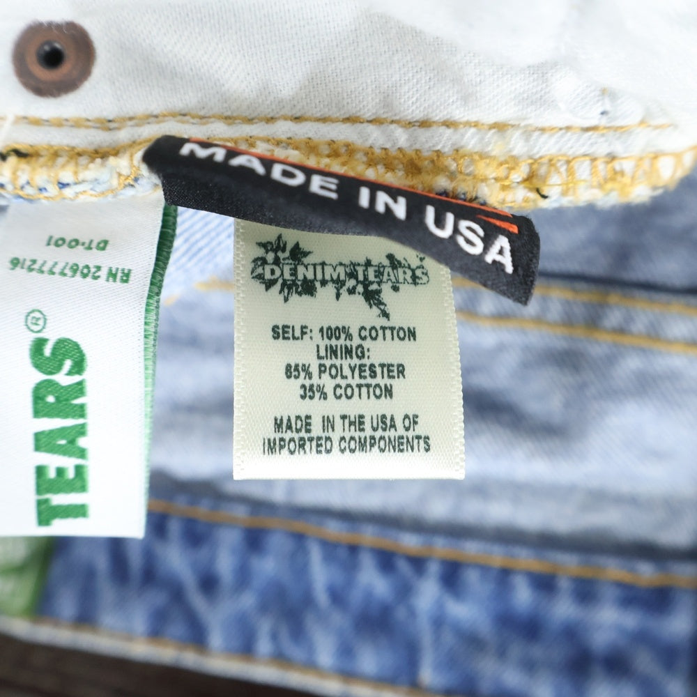 DENIM TEARS(デニムティアーズ) Denim Half Pants デニムハーフ パンツ フラワーロゴ インディゴ