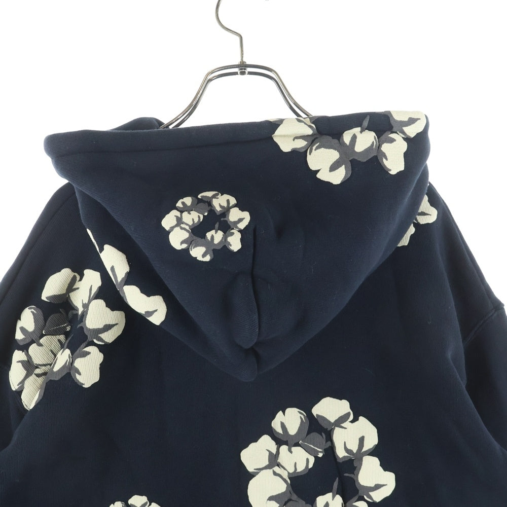 DENIM TEARS(デニムティアーズ) ×CPFM COTTON WREATH PULL OVER HOODIE コットン フラワープルオーバーパーカー ブラック