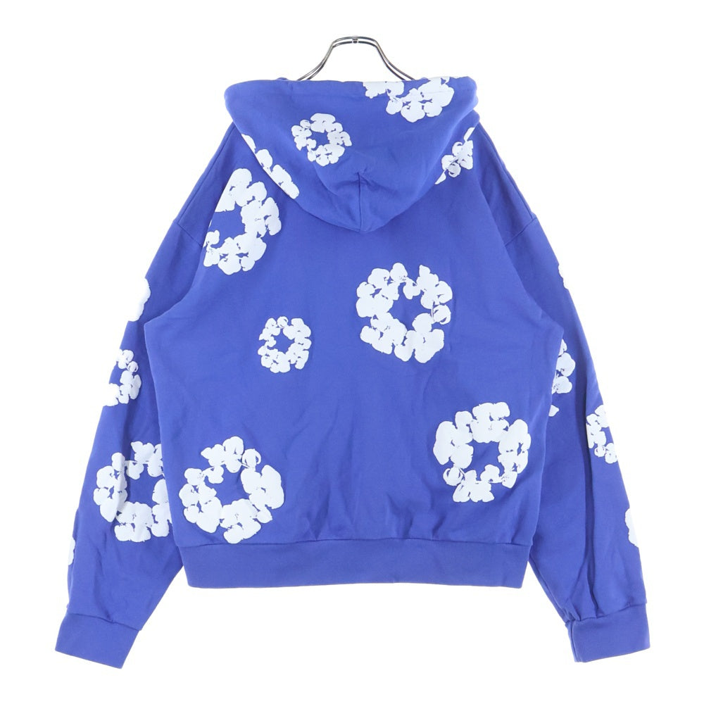 DENIM TEARS(デニムティアーズ) COTTON WREATH ZIP UP HOODIE コットン フラワージップアップパーカー ブルー