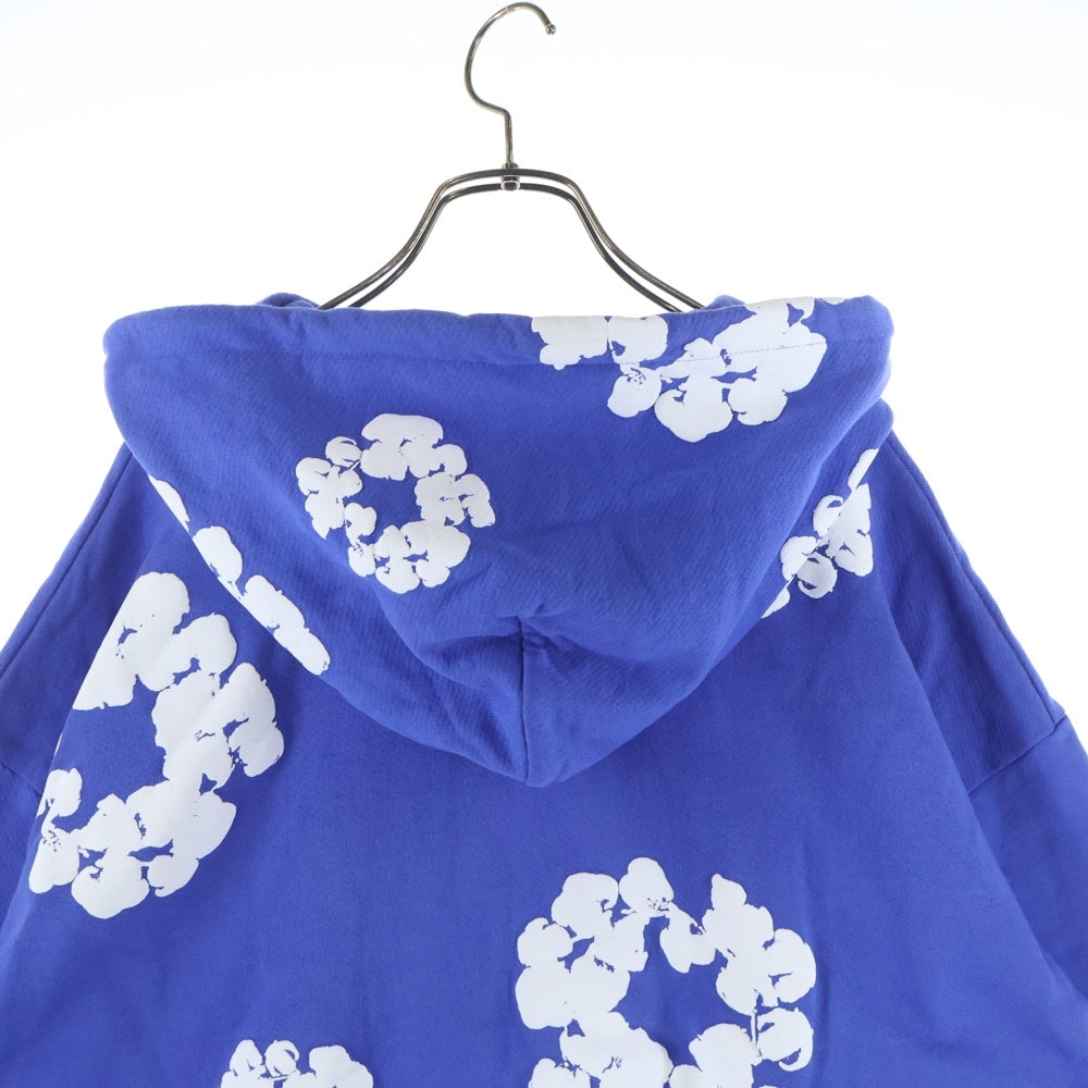 DENIM TEARS(デニムティアーズ) COTTON WREATH ZIP UP HOODIE コットン フラワージップアップパーカー ブルー