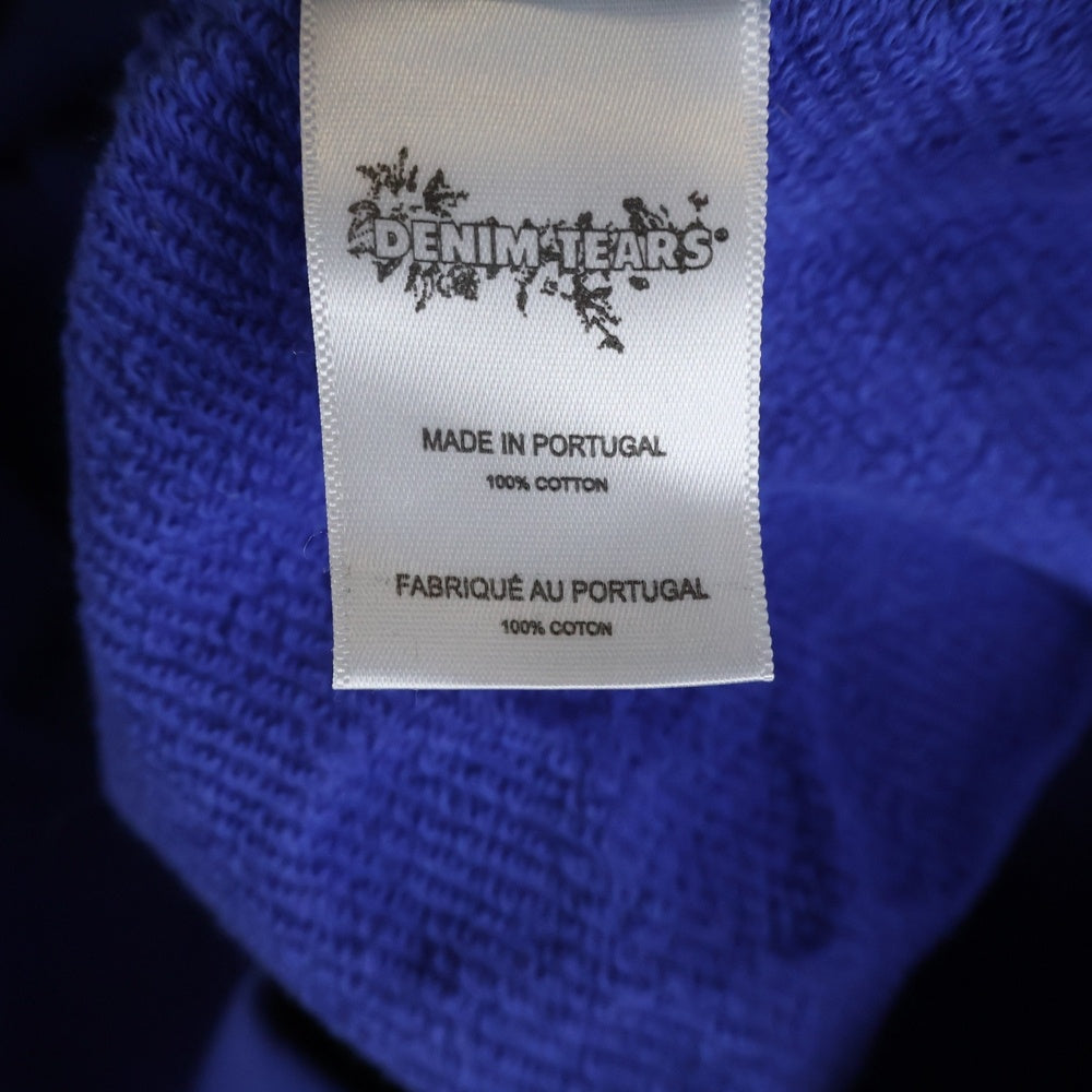 DENIM TEARS(デニムティアーズ) COTTON WREATH ZIP UP HOODIE コットン フラワージップアップパーカー ブルー