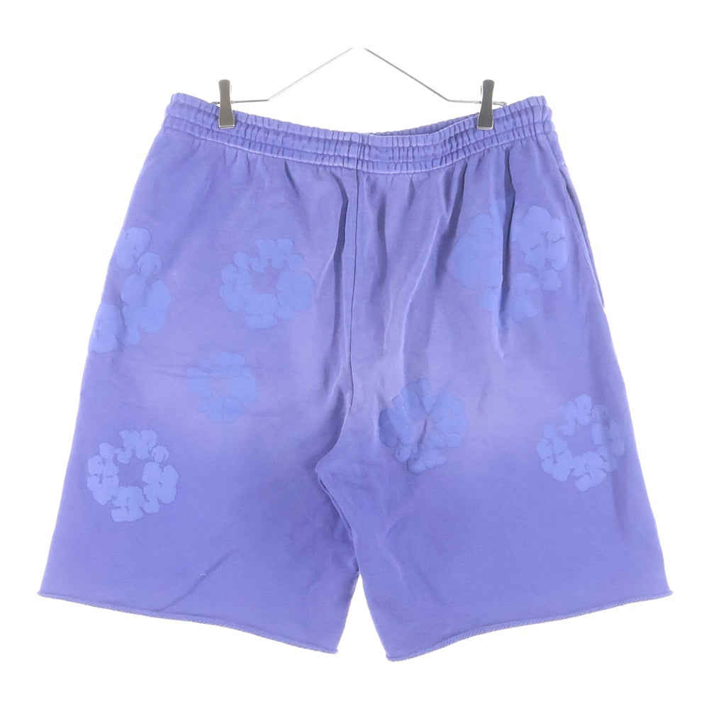 DENIM TEARS(デニムティアーズ) COTTON WREATH HALF SWEATPANTS コットン フラワー スウェットハーフパンツ パープル