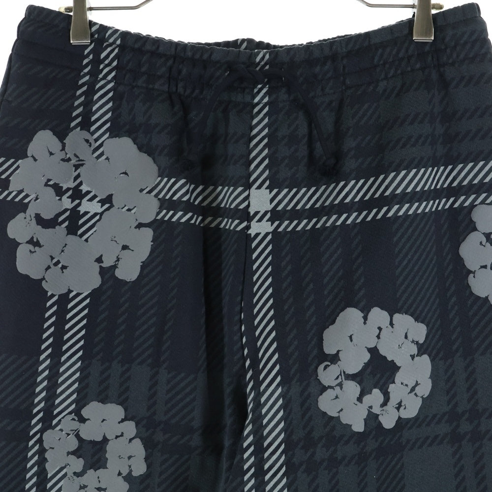DENIM TEARS(デニムティアーズ) PLAID COTTON WREATH SWEAT PANTS プラッド コットン スウェットパンツ ブラック