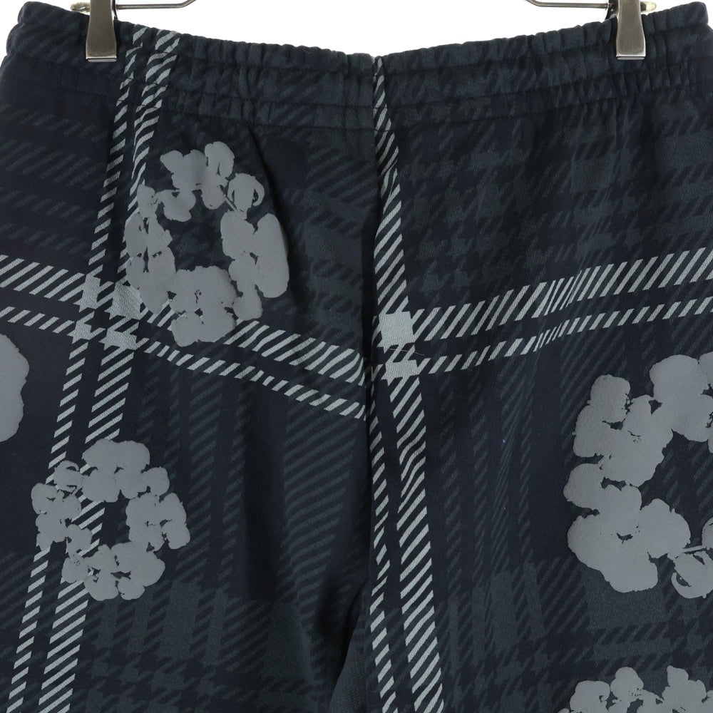 DENIM TEARS(デニムティアーズ) PLAID COTTON WREATH SWEAT PANTS プラッド コットン スウェットパンツ ブラック