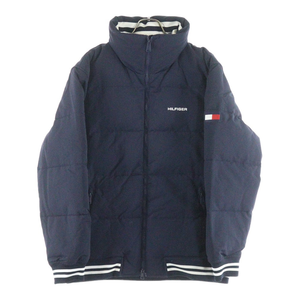 TOMMY HILFIGER(トミーヒルフィガー) 胸ロゴ刺繍 ジップアップ ダウンジャケット ネイビー 78J4151