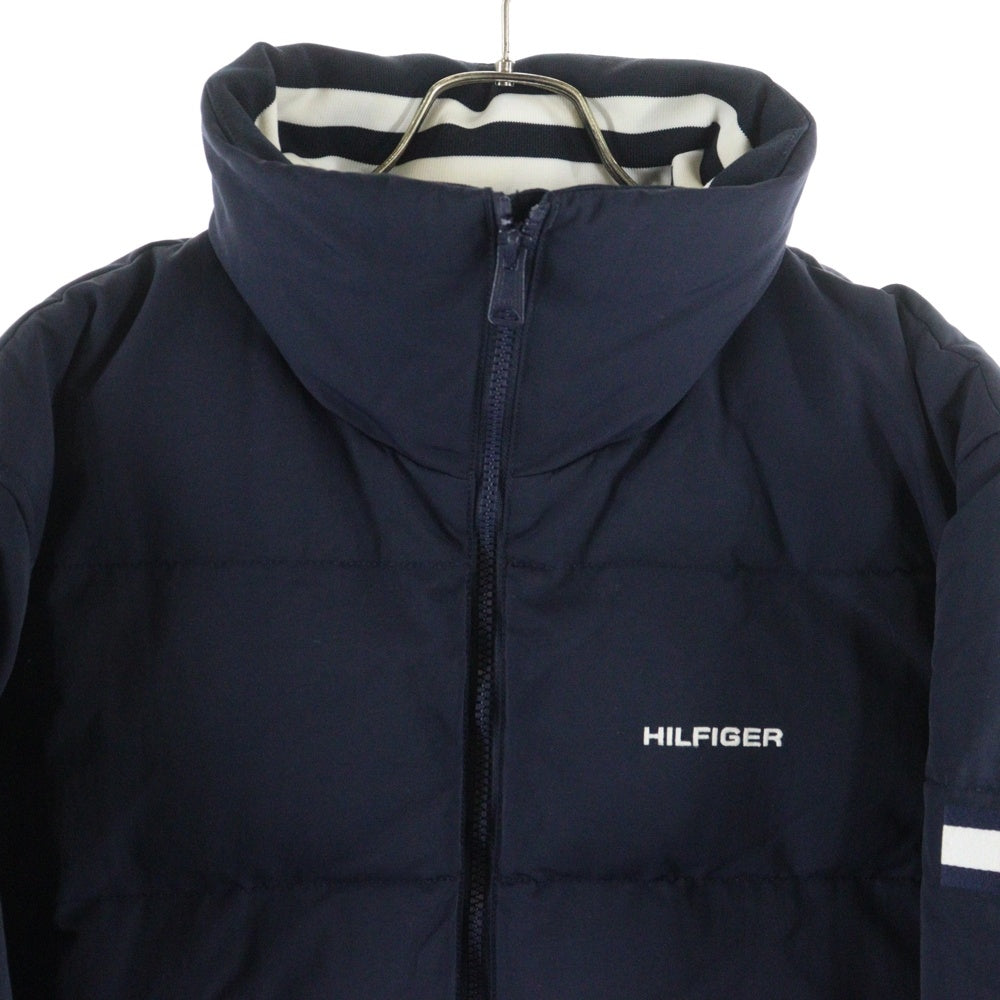 TOMMY HILFIGER(トミーヒルフィガー) 胸ロゴ刺繍 ジップアップ ダウンジャケット ネイビー 78J4151