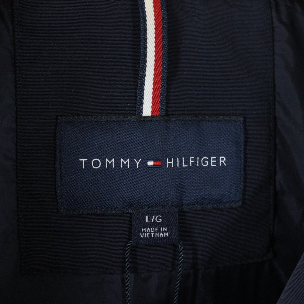 TOMMY HILFIGER(トミーヒルフィガー) 胸ロゴ刺繍 ジップアップ ダウンジャケット ネイビー 78J4151