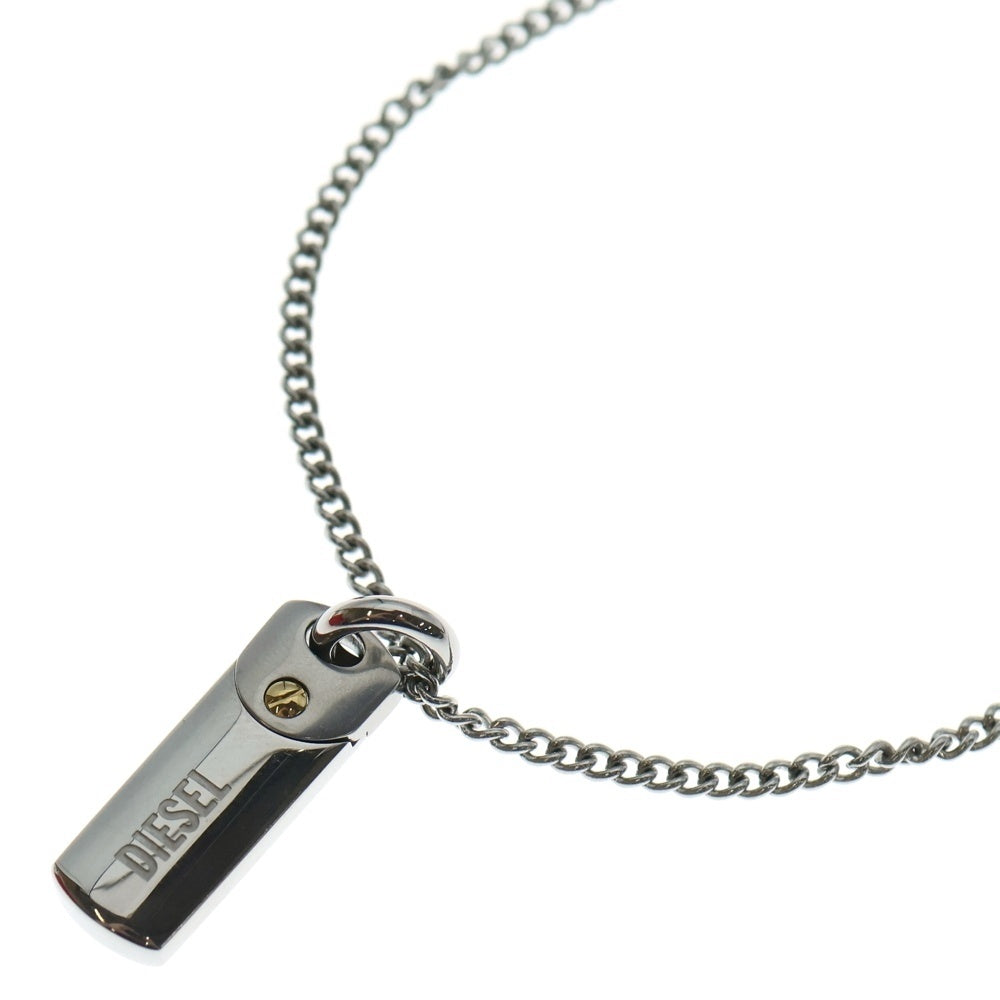 DIESEL メタルタグネックレス 即日発送‼️ DIESEL(ディーゼル) DOG TAG NECKLACE ドッグタグ ロゴプレート