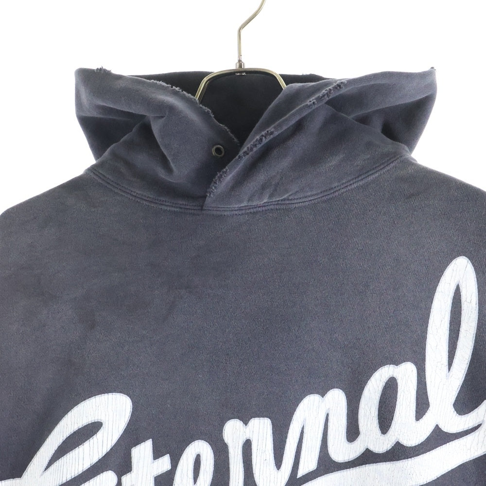SAINT MICHAEL(セントマイケル) 25SS ×FEAR OF GOD SNT OF GOD FG_HOODIE フィアオブゴッド VINTAGE加工 両面プリント スウェット プルオーバーパーカー グレー SM-HR8-0000-C03