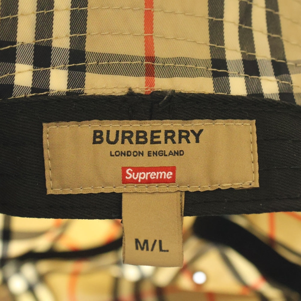 SUPREME(シュプリーム) 22SS×Burberry Crusher バーバリー クラッシャー バケットハット 帽子 ベージュ レディース