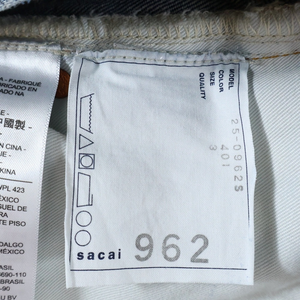 Sacai(サカイ) 25SS×Levi's Denim Pants リーバイス バギーワイド デニムパンツ インディゴ 25-0962S