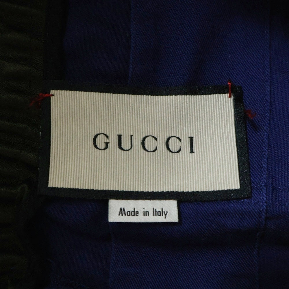GUCCI(グッチ) GABARDINE PANT ギャバジン ウエストデザイン切り替え イージー パンツ ブルー 591052