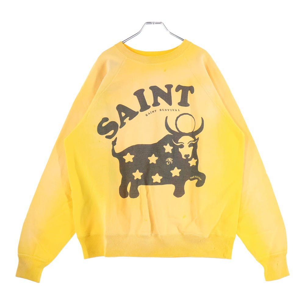 SAINT MICHAEL(セントマイケル) 23AW CRW N SWT COW クルーネックスウェット トレーナー イエロー SM-A23-0000-022