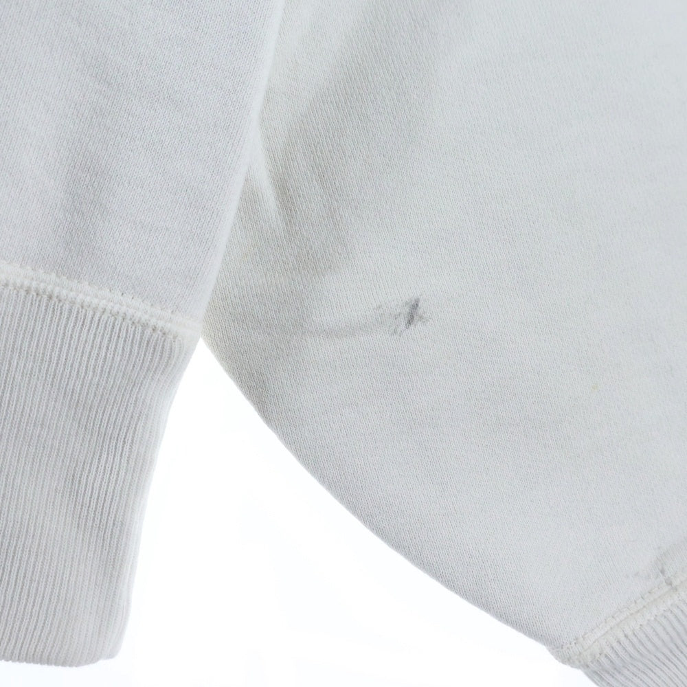 SAINT MICHAEL(セントマイケル) 25SS×BerBerjin BJ CREW NECK SWEAT ベルベルジン フロント染み込みプリント ダメージ加工 クルーネックスウェット ホワイト SM-HR8-0000-C38