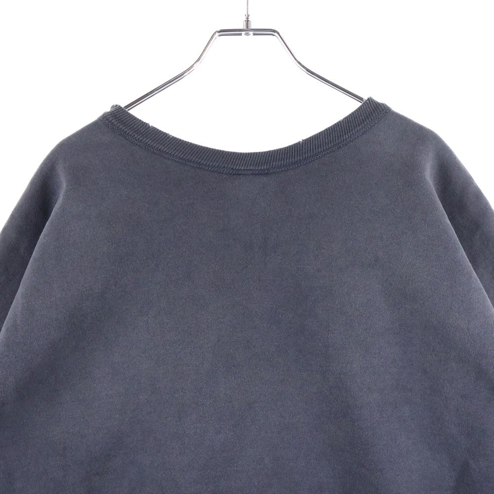 SAINT MICHAEL(セントマイケル) 25SS CRW-N SWEAT THE DEVIANT ヴィンテージ加工ロゴスウェットトレーナー ブラック SM-HR8-0000-045