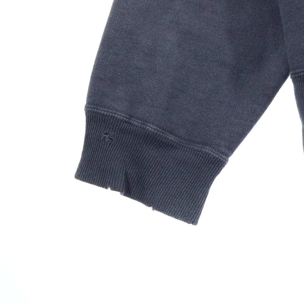 SAINT MICHAEL(セントマイケル) 25SS CRW-N SWEAT THE DEVIANT ヴィンテージ加工ロゴスウェットトレーナー ブラック SM-HR8-0000-045