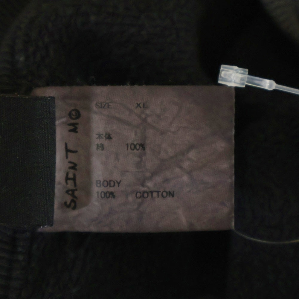 SAINT MICHAEL(セントマイケル) 25SS CRW-N SWEAT THE DEVIANT ヴィンテージ加工ロゴスウェットトレーナー ブラック SM-HR8-0000-045