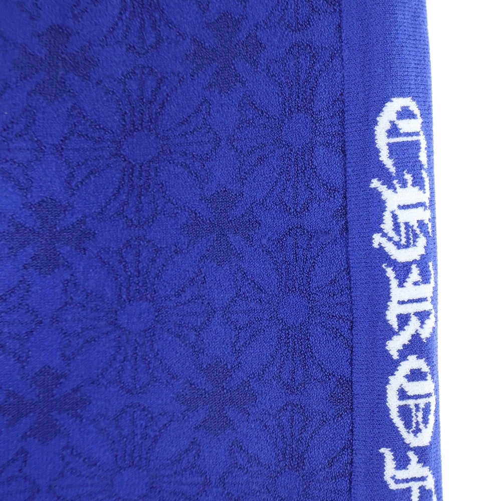 CHROME HEARTS(クロムハーツ) CH総柄 サイド英字ロゴ ストレッチ スウェットフレアパンツ ブルー レディース