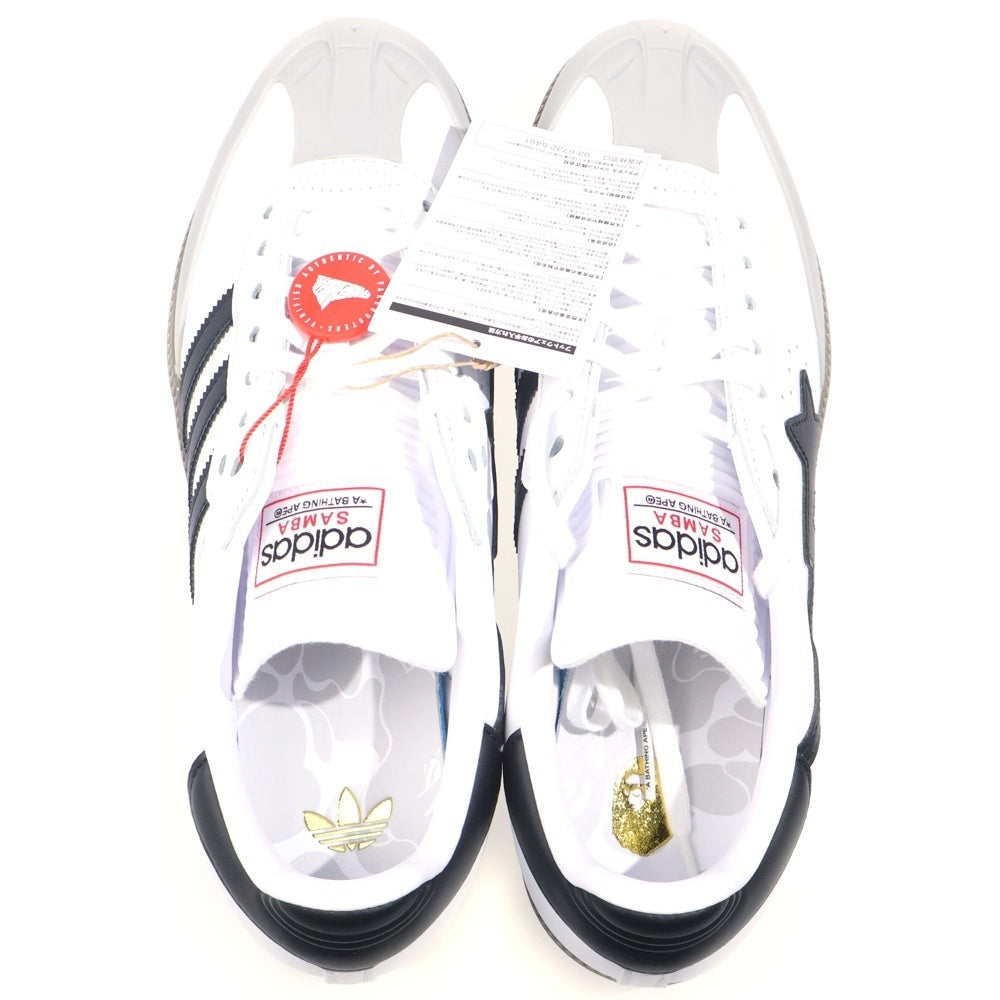 adidas(アディダス) × A BATHING APE SAMBA BAPE アベイシングエイプ サンバベイプ ローカットスニーカー ホワイト/ブラック US10.5/28.5cm JR9245