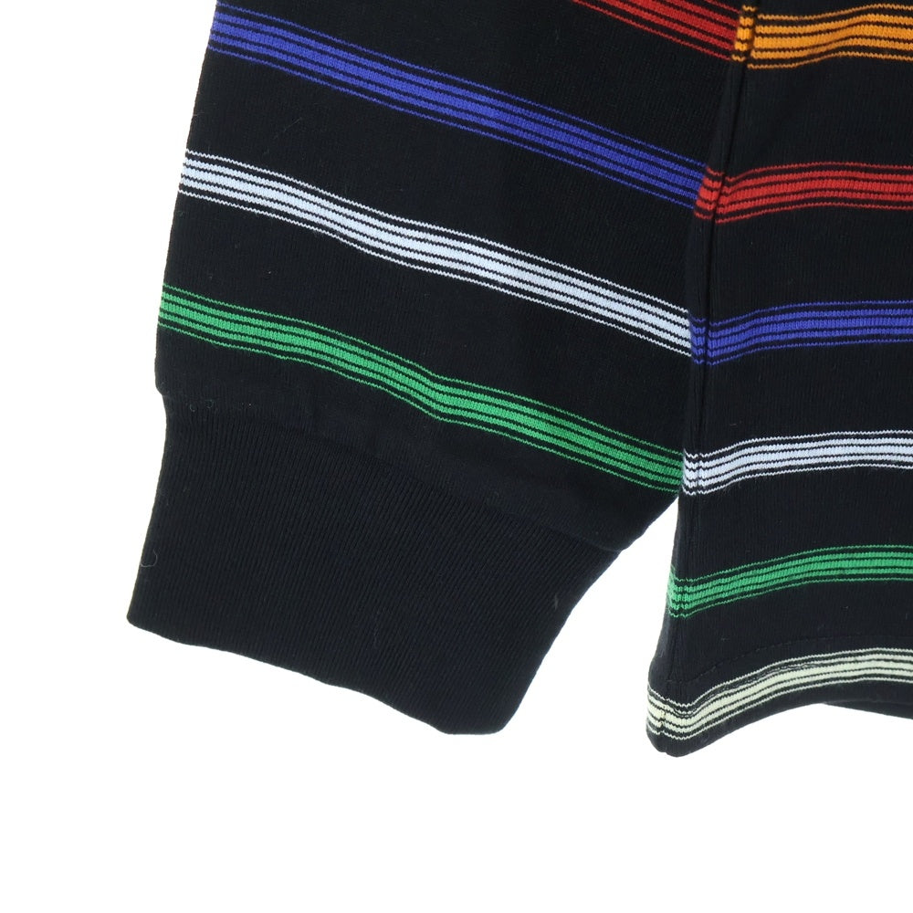 A BATHING APE(アベイシングエイプ) GRADIENT RAINBOW レインボーストライプ 長袖Tシャツ カットソー ブラック 001LTM301303M